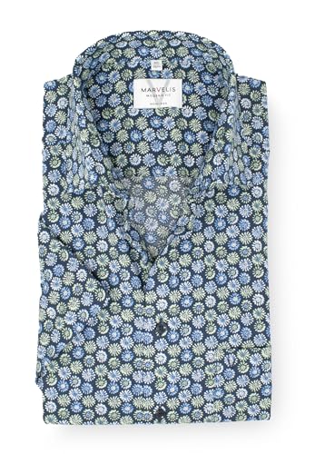 Marvelis Herren Kurzarmhemd Kurzarm Non-Iron Modern Fit,Muster,New Kent, Kragenweite:44 im Sale