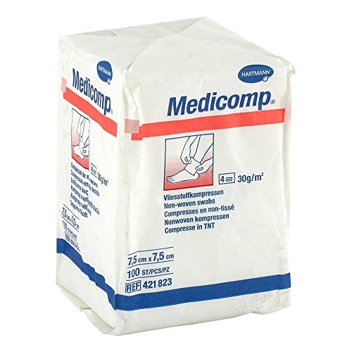 Hartmann 4218237 Medicomp Vliesstoffkompresse, Unsteril, 4fach, 7.5cm x 7.5cm, 100 Stück im Sale