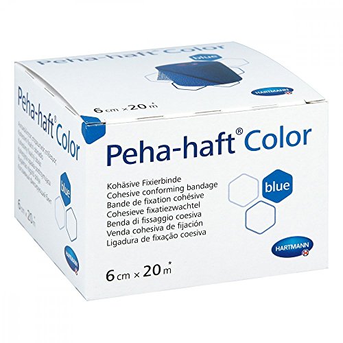 Hartmann 9324731, Peha-Haft Farbe Blau Kohesiver Elastischer anpassender Verband, 6 cm x 20 m im Sale