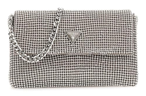 GUESS Zalina Mini Flap Clutch Silver im Sale