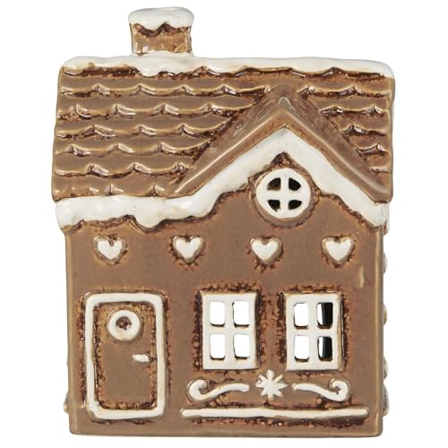 IB Laursen Lichthaus LEBKUCHENHAUS eckige Tür Herzen 14 cm Teelicht Keramik im Sale
