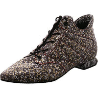 Thumbnail for Simen women's lace-up ankle boots in grey with dots and a gold and white pattern. Grey on sale.