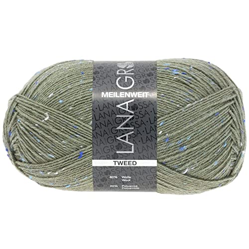 LANA GROSSA Meilenweit 100 | Classic sock, plain and printed, machine washable | Hand-knitting yarn made of 80% virgin wool and 20% polyamide | 100g wool for knitting and crocheting | 420m yarn on sale