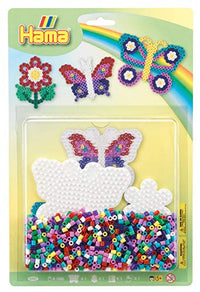 Thumbnail for Hama Beads 4207 Butterfly Set with approx. 1,100 colorful midi iron-on beads with a diameter of 5 mm, 2 pegboards, including ironing paper, creative crafting fun for all ages