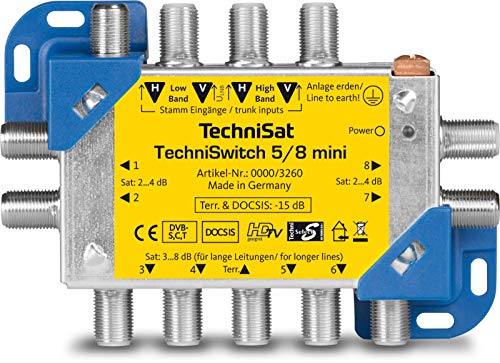 TechniSat TECHNISWITCH 5/8 MINI, Multischalter / Satverteiler für bis zu 8 Teilnehmer, 100m Entfernung überbrückbar, inkl. DOCSIS-Signal-Übertragung im Sale