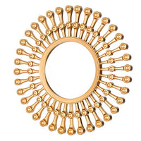 Thumbnail for Invero Round Wall Mirror with Antique Finish, Ideal for Hallway, Bedroom, Wall Decoration, Living Room and More, 40 x 40 cm, Gold on Sale