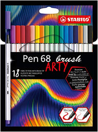 Thumbnail for STABILO Premium-Filzstift mit Pinselspitze für variable Strichstärken Pen 68 brush - ARTY - 18er Pack - mit 18 verschiedenen Farben im Sale
