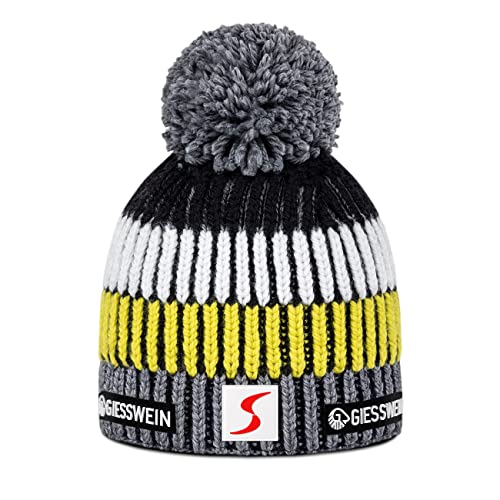 GIESSWEIN ÖSV Beanie Simonhöhe - Merino Mütze mit Bommel, Ski Austria Beanie, Damen & Herren Strickmütze aus Merinowolle, Warm gefütterte Skimütze, Unisex Wintermütze im Sale