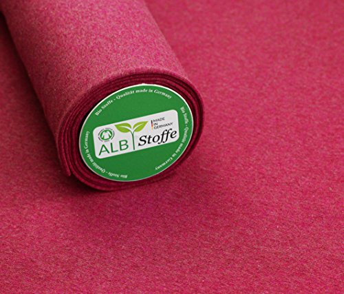 Albstoffe Bio-Bündchen 70cm im Schlauch glatt Baumwolle Elasthan (A39 Lampone Mélange) im Sale