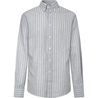 Thumbnail for HACKETT LONDON Herren Washed Linen Stripe Hemd, Rust/White, im Sale