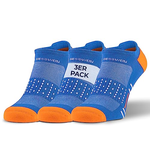 GIESSWEIN Running socks - 3er Pack Laufsocken, Damen & Herren Socken aus Bio-Baumwolle, 3 Paar Kompressionsstrümpfe, Anti-Blasen-Polsterung im Sale