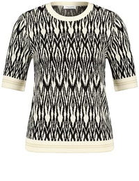 Thumbnail for GERRY WEBER Damen 370502-44705-1175 Pullover, Black/Gold/Ikat small/AOP, 36 im Sale