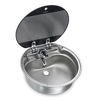 Thumbnail for DOMETIC SNG 420 Runde Spüle mit Glasabdeckung, Ø 420 mm, Waschbecken, Edelstahl im Sale