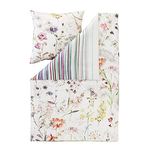 ESTELLA Mako-Satin Wendebettwäsche Floral multicolor 1 Bettbezug 135 x 200 cm + 1 Kissenbezug 80 x 80 cm im Sale