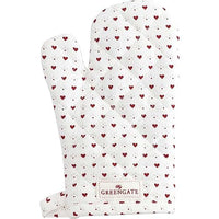 Thumbnail for Greengate Oven Glove Layla Petit White with Red Hearts Grill Glove on Sale