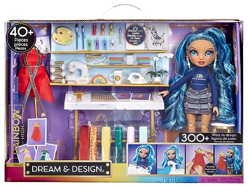 Rainbow High Dream & Design Fashion Studio Spielset - Modedesigner-Spielset mit Blauer Skyler Bradshaw Puppe - Ideal für Kinder von 4-12 Jahren und Sammler im Sale