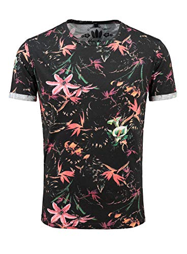 KEY LARGO Herren Jungles Round T-Shirt, Schwarz, im Sale