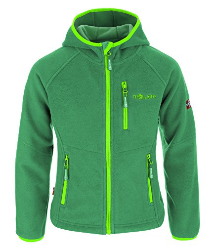 Trollkids Kinder Fleece-Jacke Stavanger mit Kapuze, Dunkel Marine/Mystik Blau, im Sale