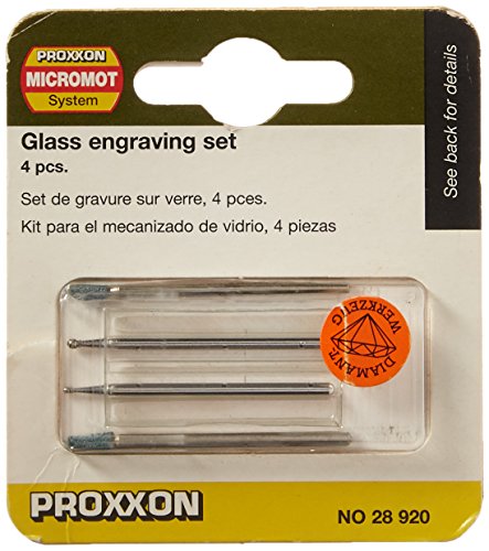 Proxxon 28920 Glasbearbeitungs-Set, 4 teiliger Satz, Grün/Silber im Sale