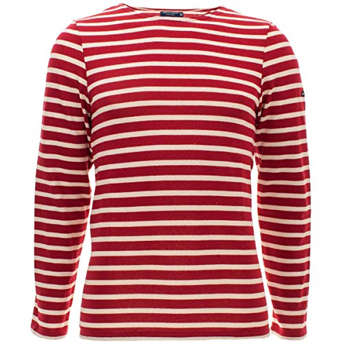 Saint James Unisex Langarm Shirt Meridien Modern in Rot-Beige im Sale
