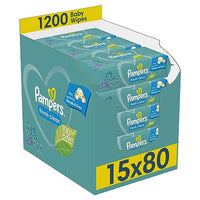 Thumbnail for Pampers Fresh Clean Baby Feuchttücher, milder Duft, auch für Hände und Gesicht geeignet ,1200 Tücher,(15er Pack)