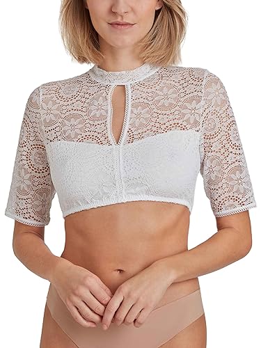Nina von C. Dirndlbluse 16 467 893 0 Spitze | Damen Dirndl-Bluse mit Schlitz-Ausschnitt | weiß Gr 44