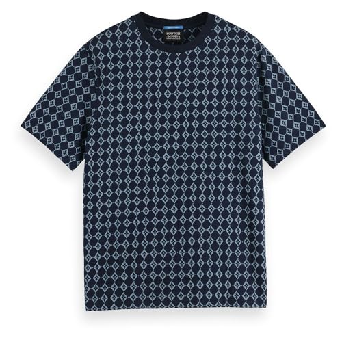 Scotch &amp; Soda Men's Regular Fit Mini All Over Print T-Shirt, Parchment Geo Flower 7453, EU on sale