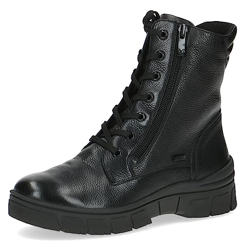 CAPRICE Damen Winterstiefeletten zum Schnüren aus Leder Wasserabweisend, Schwarz (Black Nappa), EU im Sale