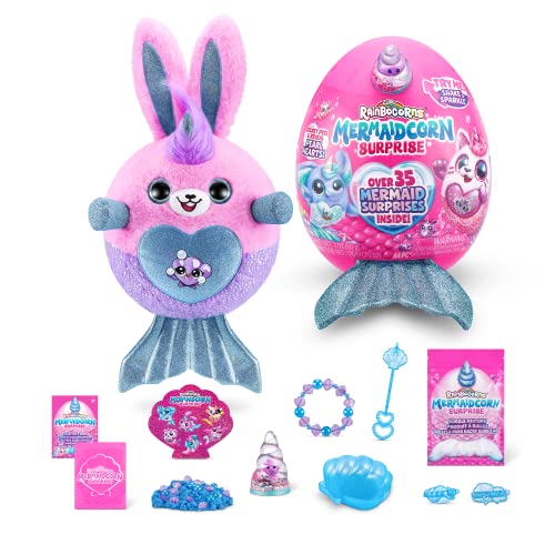 Rainbocorns Mermaidcorn Serie 7 Hase – Plüsch zum Sammeln – Meerjungfrauen-Überraschungen, Kuschel-Plüsch-Stofftier, Aufkleber, (Hase), Bunny im Sale