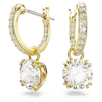 Thumbnail for Swarovski Stilla Drop Earrings, Round Cut, White, Gold-Plated on Sale
