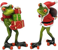 Thumbnail for formano 2er Set Dekofiguren Weihnachtsmänner Frösche, Frosch Geschenke H. 15cm im Sale