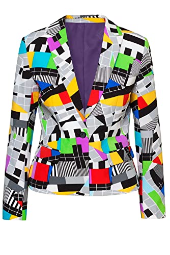 OppoSuits Damen Miss Testival Blazer - Partyanzug - Halloween und Parties - Stylische, Hochwertige Jacke - Mehrfarbig im Sale