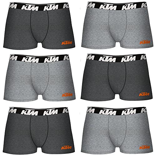 KTM Herren L-Set mit 6 Hellgrau und Dunkelgrau Boxershorts, bunt, Large im Sale