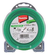 Thumbnail for Makita E-01775 Four-Leaf Trimmer Line 2.0 mm x 30 m, Nylon, Green, Noise-Reduced, Increased Runtime, Especially for Cordless Grass Trimmers and Cordless Brush Cutters on Sale