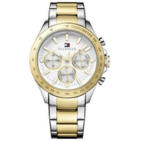 Thumbnail for Tommy Hilfiger Herren Multifunktionsquarz-Uhr - 45,5 mm, Weißes Zifferblatt, Bicolor Edelstahlarmband mit Gold-Ionenplattierung (IP), 3 Sub-Dials, 5ATM Wasserdicht - 1791226 im Sale