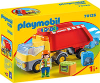 Thumbnail for PLAYMOBIL 1.2.3 70126 Dump Truck, Load and Unload Stones with Tiltable Container, for ages 1.5 and up, on sale
