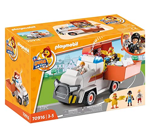 PLAYMOBIL Duck ON Call 70916 Emergency Medical Vehicle, With Light and Sound, Toy for children aged 3 and up on sale