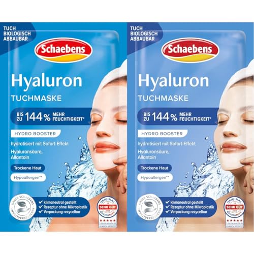 Schaebens Hyaluron Tuchmaske, 21 g (Packung mit 2) im Sale