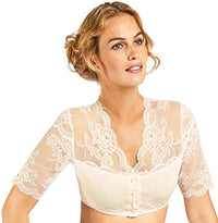 Thumbnail for Nina von C. Women's Dirndl Blouse Kalea with Button Placket - 16463718 - Champagne - on Sale
