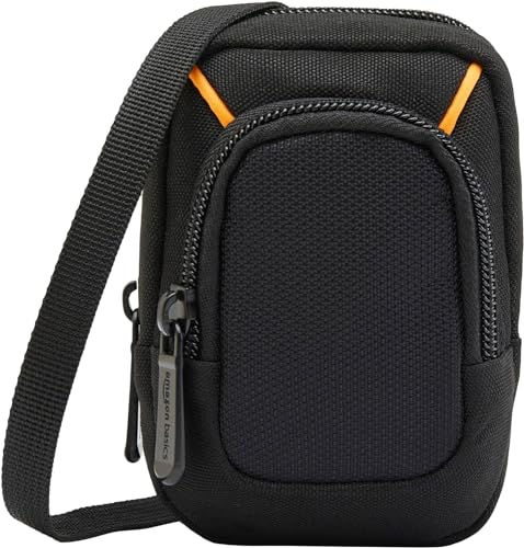 Amazon Basics - Medium Compact Digital Camera Case with Internal Padding for Cameras Measuring 10.9 x 6.4 x 2.3 cm, Solid Color, Black on Sale
