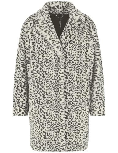 Samoon Damen Webpelzmantel mit Leo-Dessin Langarm Animal-Print Pearl Gemustert 54 im Sale