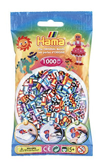 Thumbnail for Hama Perlen 207-92 Bügelperlen Beutel mit ca. 1.000 Midi Bastelperlen mit Durchmesser 5 mm im Mix gestreift, kreativer Bastelspaß für Groß und Klein im Sale