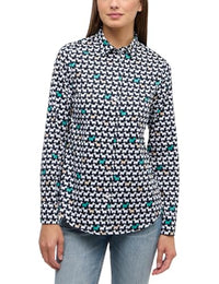 Thumbnail for ETERNA Damen Hemdbluse Regular FIT 1/1 Navy/grün 44_D_1/1 im Sale