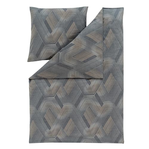 ESTELLA fine flannel bed linen Levico Graphite 1 duvet cover 135 x 200 cm + 1 pillowcase 80 x 80 cm on sale