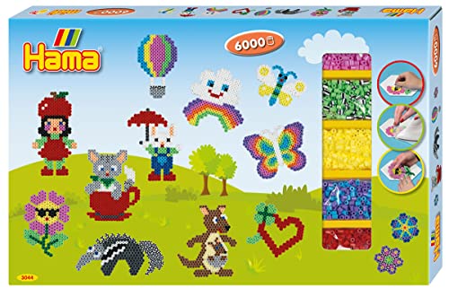 Hama Beads 3044 Large All-Round Gift Set with approx. 6,000 colorful midi iron-on beads with a diameter of 5 mm, 3 pegboards, including ironing paper, creative crafting fun for all ages on sale
