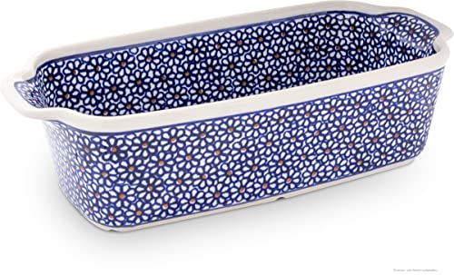 Original Bunzlauer Keramik Auflaufform/Kastenform 1Liter rechteckig, 26,5x12,5x7,2 cm, Dekor 120 im Sale