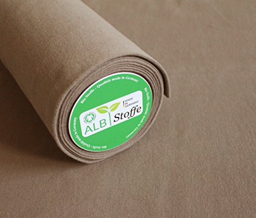 Bio-Bündchen 70cm im Schlauch glatt Baumwolle Elasthan (Scoiatollo Hellbraun A19) im Sale