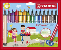 Thumbnail for Gefederter Dreikant-Filzstift - STABILO Trio Scribbi - 14er Pack - mit 14 verschiedenen Farben im Sale