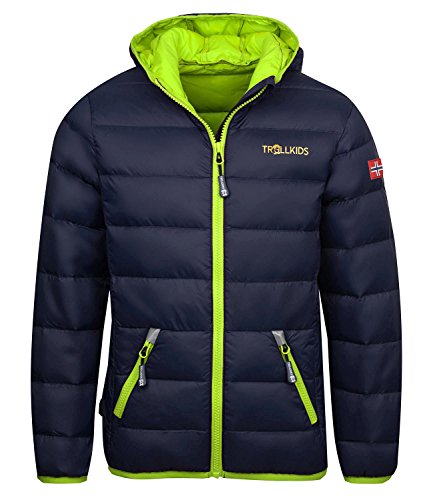 Trollkids Kinder leichte Daunenjacke Dovrefjell, Marineblau/Magenta, im Sale
