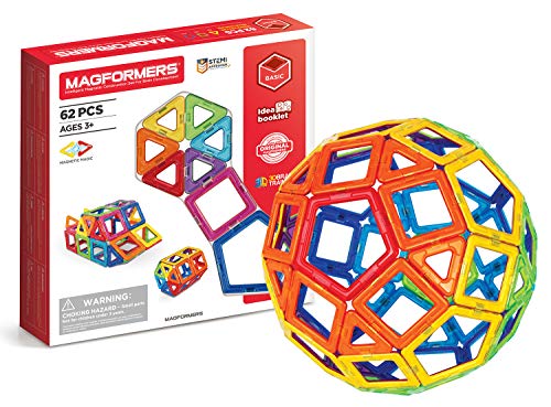 Magformers 62-piece Magnetic Building Blocks Tiles Toy. Magnetic STEM Toy With Squares, Triangles, Pentagons With Sealed Magnets That Rotate. Used In Schools For Maths And Geometry., 32.4 x 5.1 x 30.5 cm im Sale